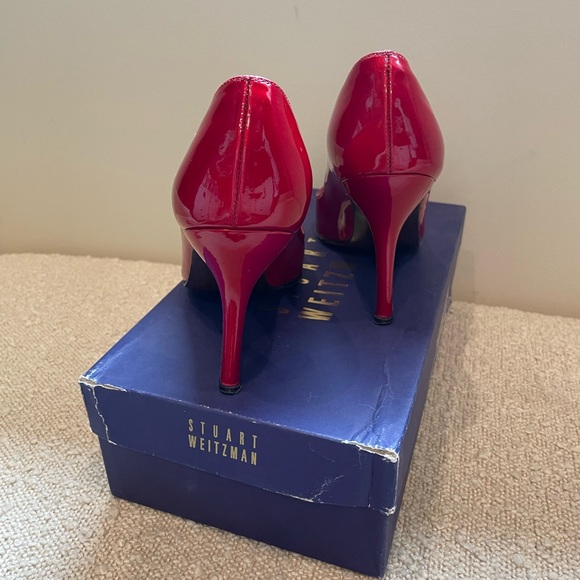EUC Stuart Weitzman Princess Pumps Metallic Red Size 7 - Picture 6 of 9